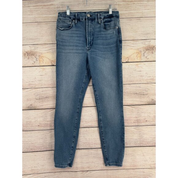 Good American Good Waist Cropped Skinny jeans Women's 10/30‎ Blue Medium Wash - Picture 1 of 12